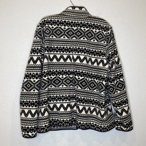 Talbots Geometric Print Fair Isle Polar Fleece Zipper Jacket EUC Sz XLP Poly - Picture 5 of 12